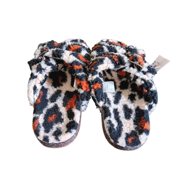 Secret Treasures Double Buckle Plush Two-Band Slide Sandals Size 11 Leopard Prin - Picture 7 of 8